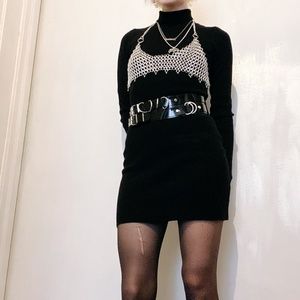 custom made by hand 4 in 1 european chainmail corset bra with ball pendants